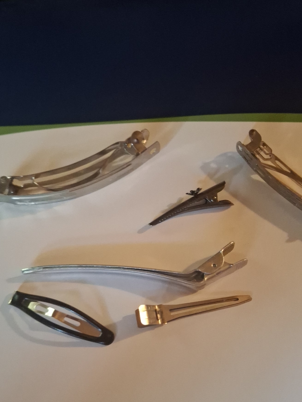 Assorted Silver Hair Clips and Barrettes Metallic Set Trial Variety